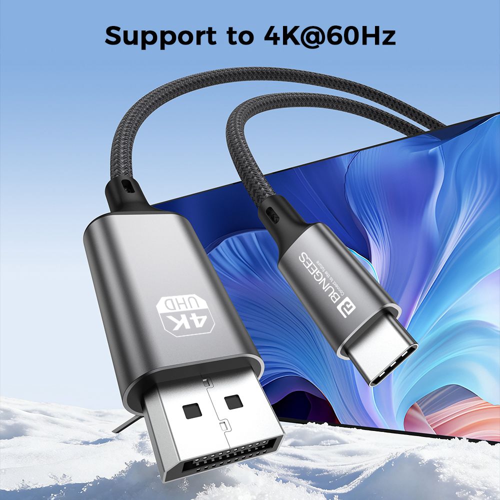 Bungees Type-C to Display Port Cable 4K 2m view 2